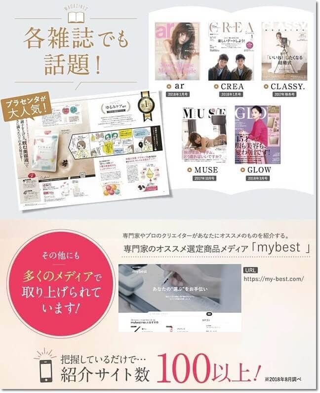 美肌サプリが雑誌に掲載