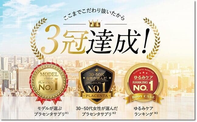 プラセンタサプリFUWARI（ふわり・フワリ）はランキング１位（３冠）